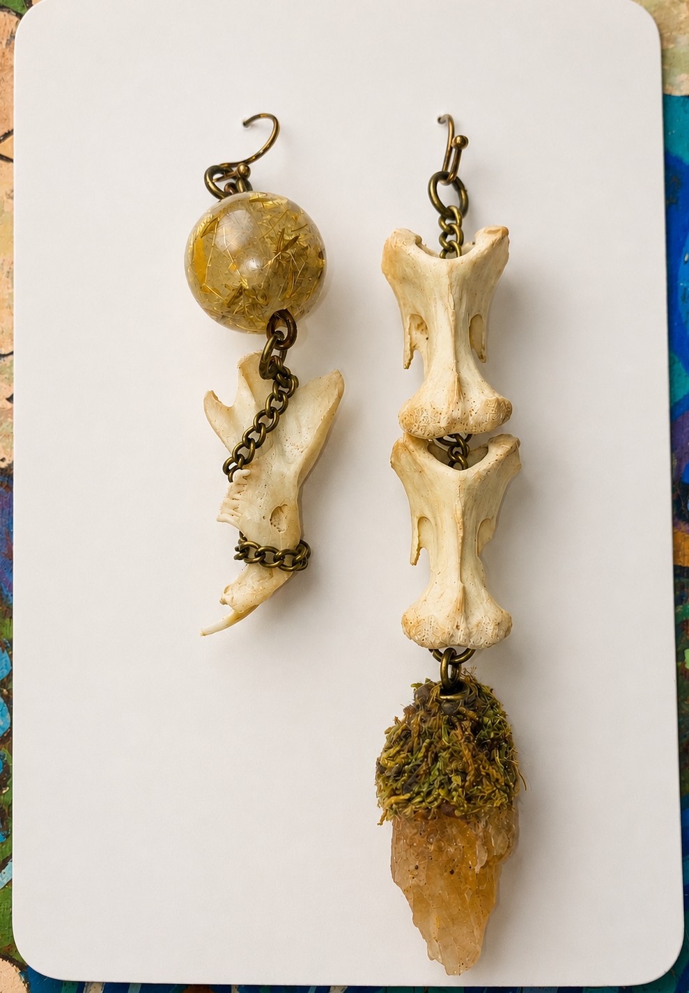 Asymmetrical Doula Wish Earrings — Original painting by Kyro The Art Fairy